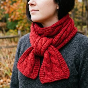 Eline Red Knit Scarf