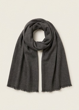 Charcoal Grey Plain Scarf